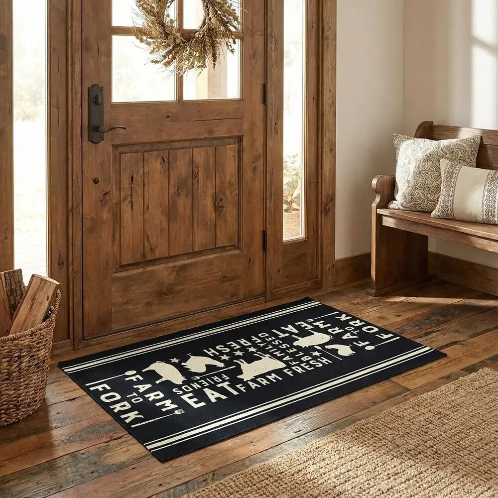 Eat Fresh Farm to Fork Decorative Polyester Rug 34